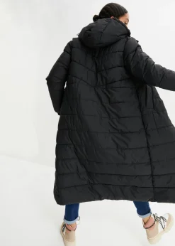 Discount Abrigo largo guateado con capucha Mujer Chaquetas Y Abrigos