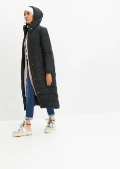 Discount Abrigo largo guateado con capucha Mujer Chaquetas Y Abrigos