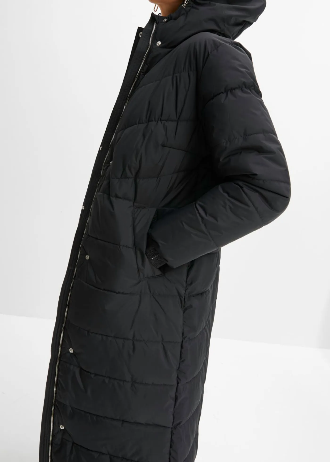 Discount Abrigo largo guateado con capucha Mujer Chaquetas Y Abrigos