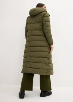 Online Abrigo largo guateado con capucha Mujer Chaquetas Y Abrigos