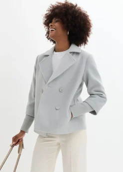 Online Abrigo marinero con mangas de punto Mujer Chaquetas Y Abrigos