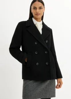 Outlet Abrigo marinero de lana Mujer Premium|Chaquetas Y Abrigos