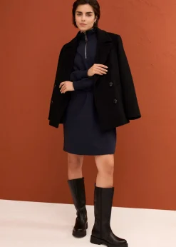 Outlet Abrigo marinero de lana Mujer Premium|Chaquetas Y Abrigos