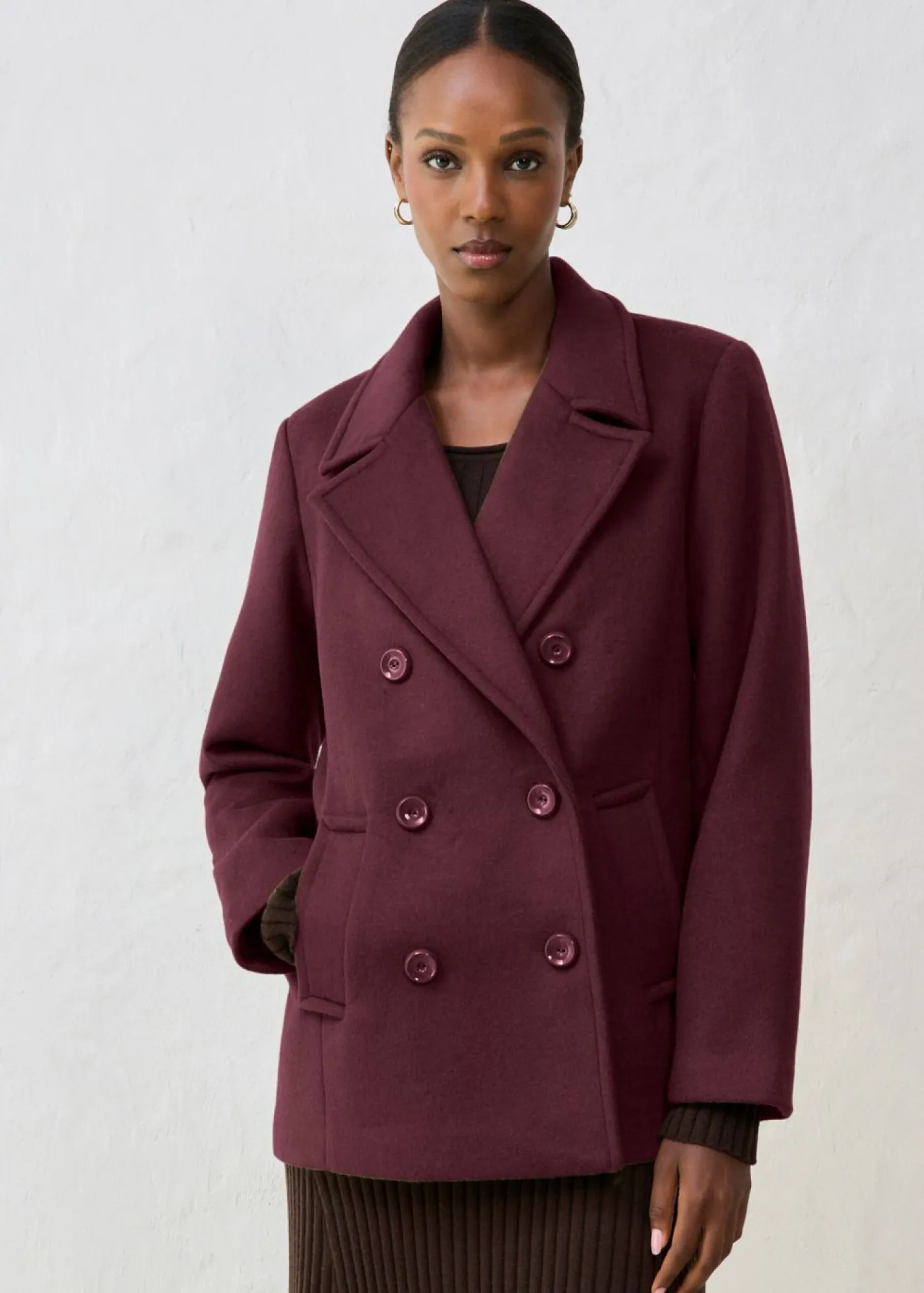 Abrigo marinero de lana Mujer Premium|Chaquetas Y Abrigos