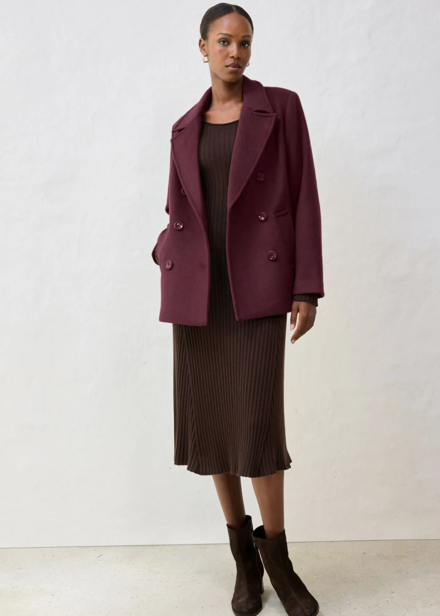 Abrigo marinero de lana Mujer Premium|Chaquetas Y Abrigos