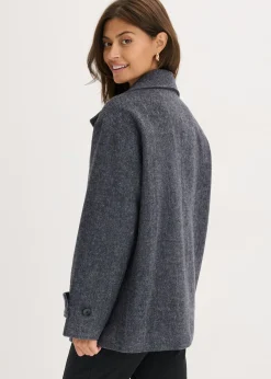 Clearance Abrigo marinero largo con aspecto de lana Mujer Chaquetas Y Abrigos