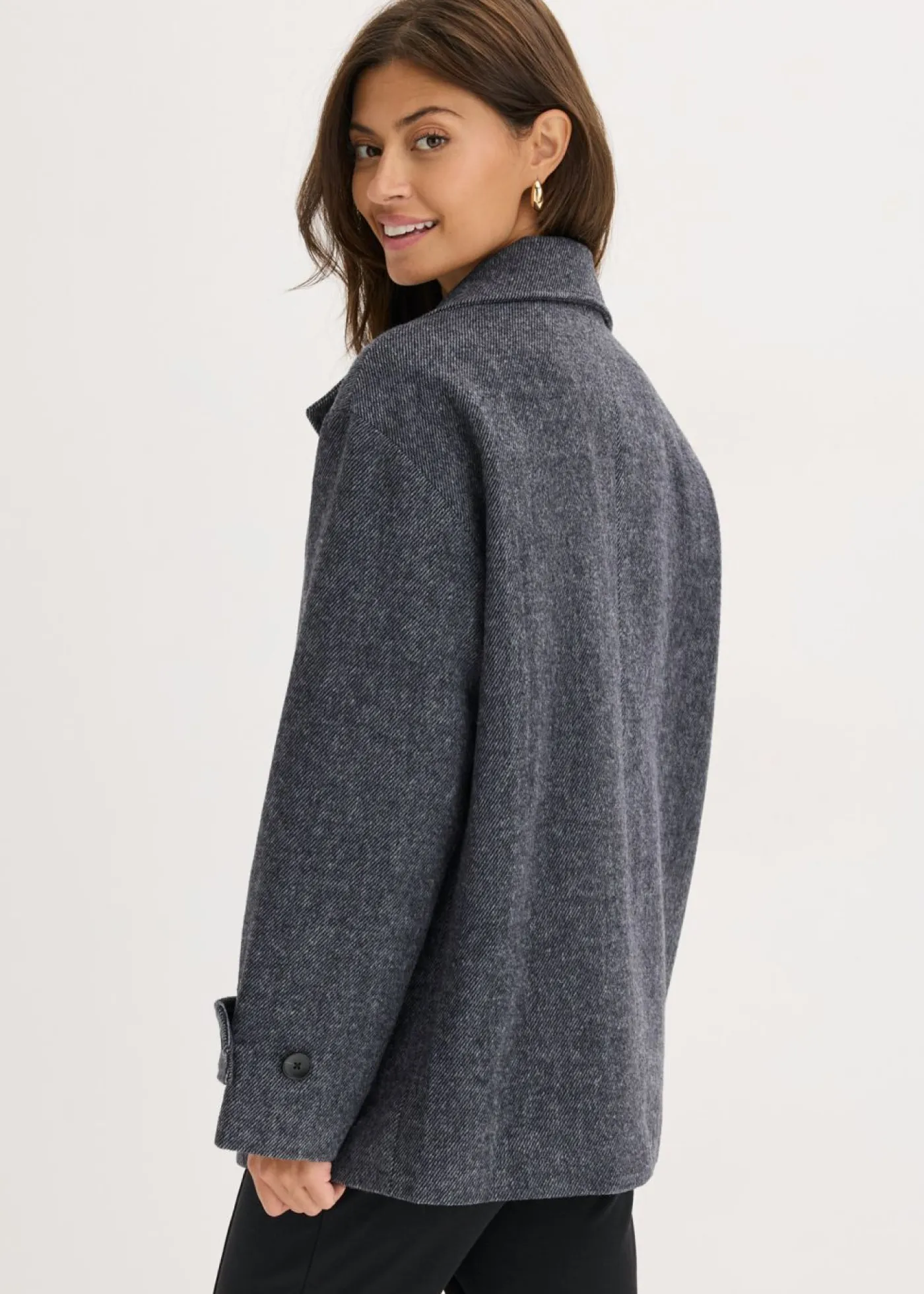 Clearance Abrigo marinero largo con aspecto de lana Mujer Chaquetas Y Abrigos