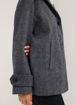 Clearance Abrigo marinero largo con aspecto de lana Mujer Chaquetas Y Abrigos