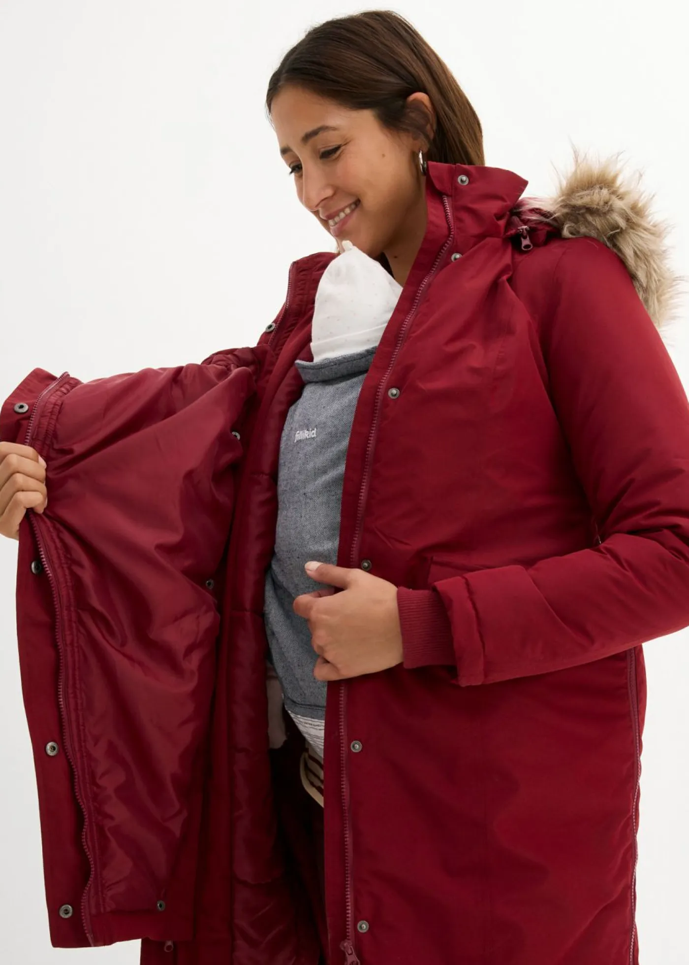 Sale Abrigo premamá impermeable y cortavientos 3 en 1 con inserto de porteo Mujer Premamá