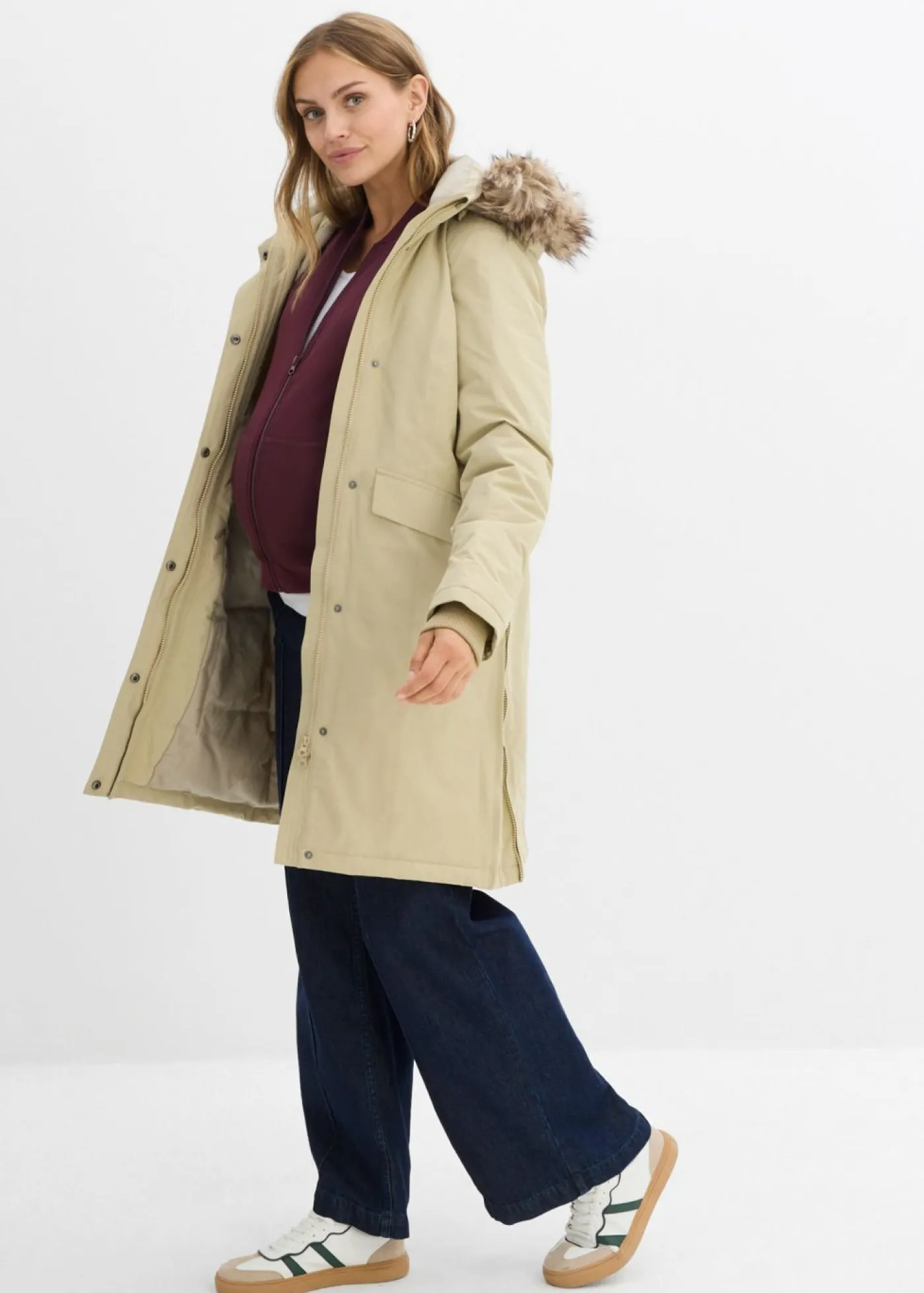 Outlet Abrigo premamá impermeable y cortavientos 3 en 1 con inserto de porteo Mujer Premamá