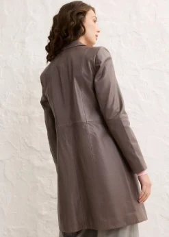 Online Abrigo tipo americana de napa de cordero Mujer Premium|Chaquetas Y Abrigos
