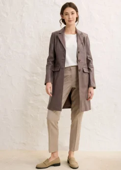 Online Abrigo tipo americana de napa de cordero Mujer Premium|Chaquetas Y Abrigos