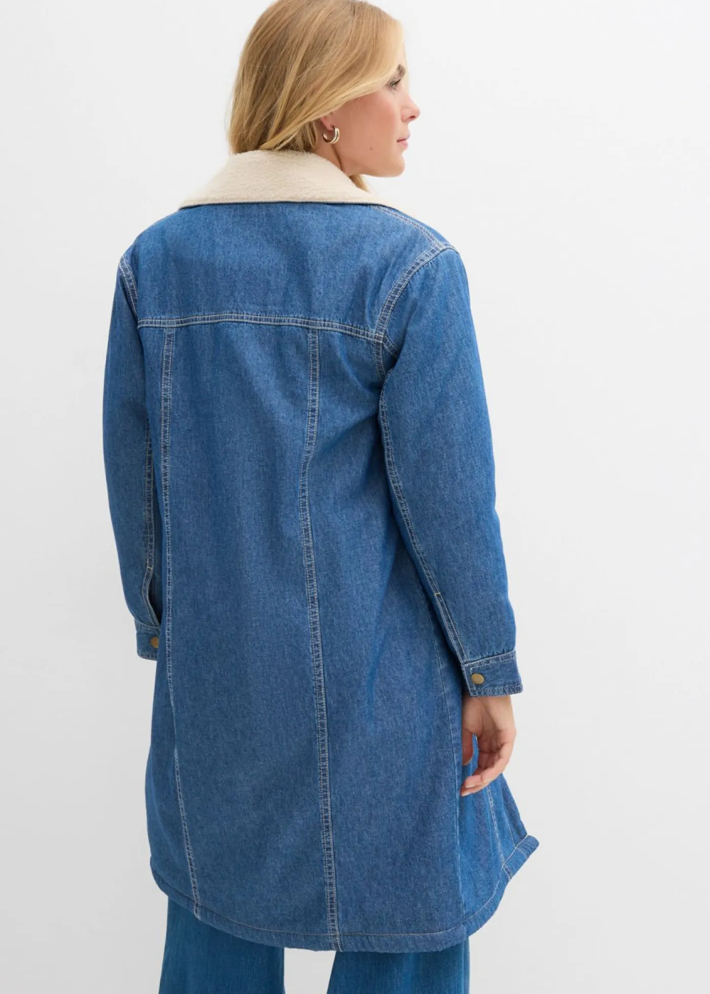 Sale Abrigo vaquero de invierno con forro cálido Mujer Chaquetas Y Abrigos