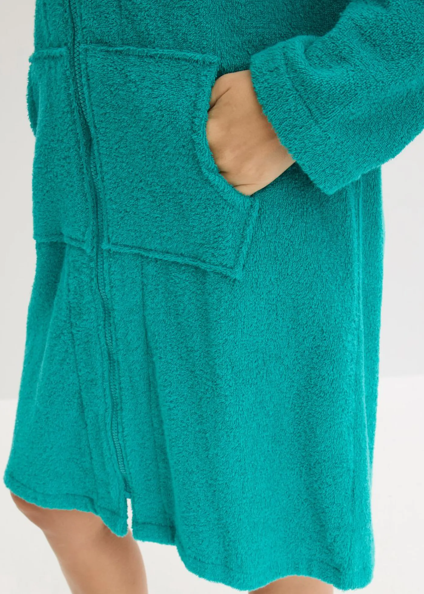 Clearance Albornoz de rizo de algodón orgánico con cremallera Mujer Albornoces Y Batas