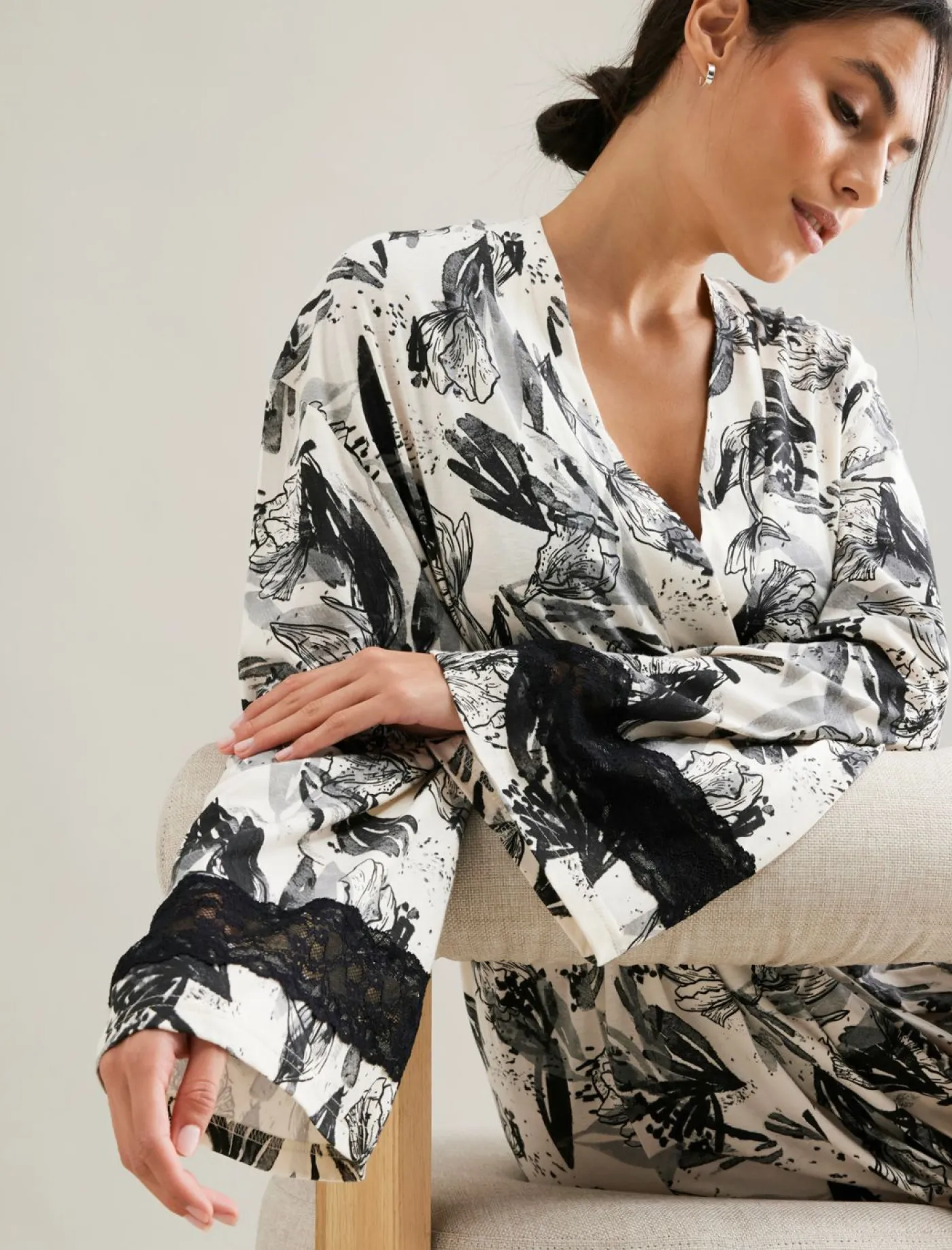 Hot Albornoz tipo kimono de mezcla de viscosa suave Mujer Albornoces Y Batas