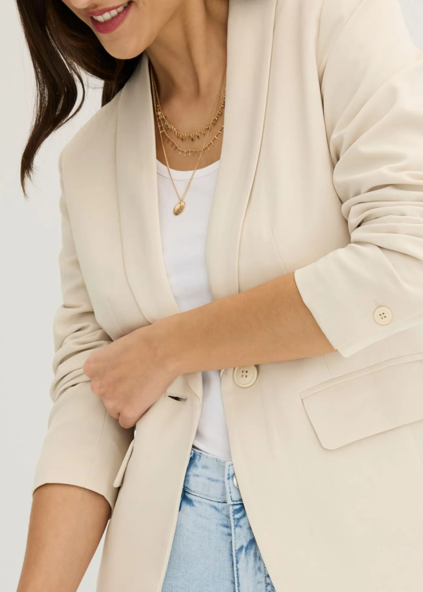 New Americana con botones Mujer Blazers