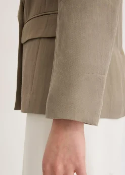 Americana con lyocell y efecto arrugado Mujer Blazers