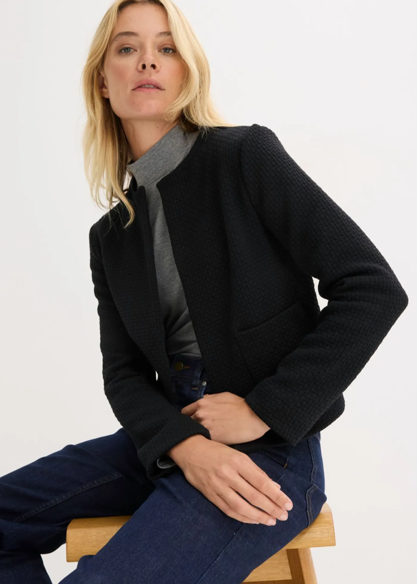 Americana corta de punto Mujer Blazers