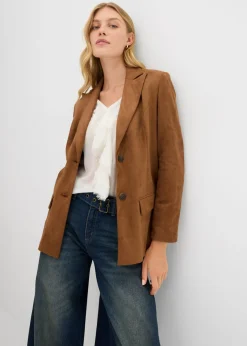 Outlet Americana de ante sintético Mujer Blazers