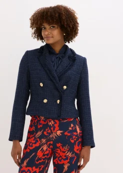 Best Americana de bouclé con botones decorativos Mujer Blazers