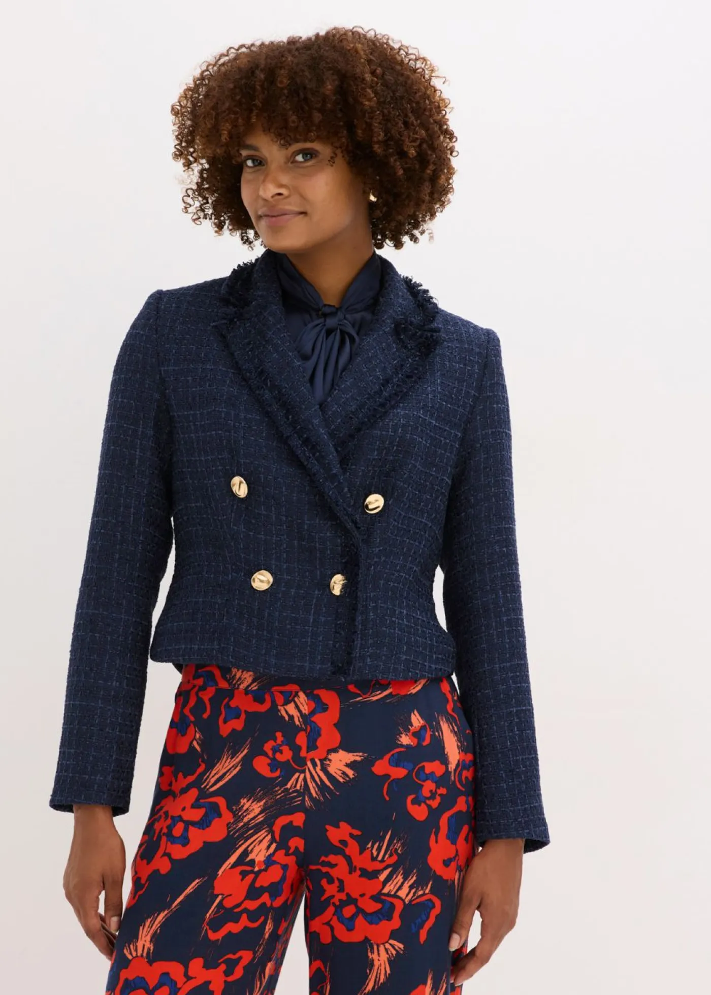 Best Americana de bouclé con botones decorativos Mujer Blazers