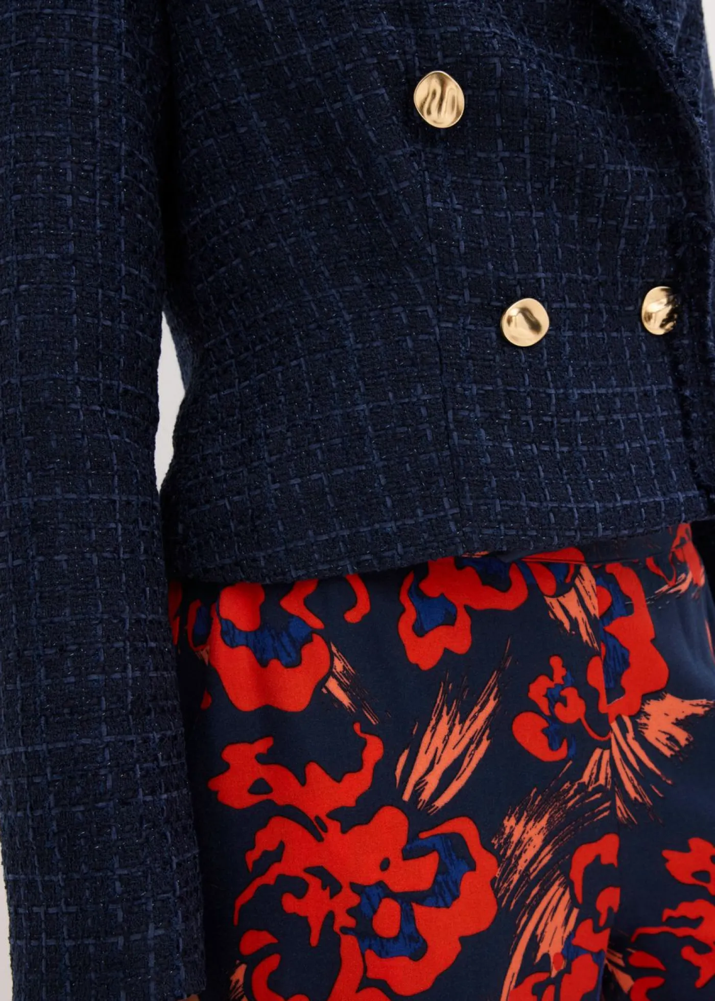 Best Americana de bouclé con botones decorativos Mujer Blazers