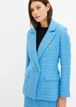 Online Americana de bouclé con doble botonadura Mujer Blazers