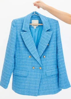Online Americana de bouclé con doble botonadura Mujer Blazers