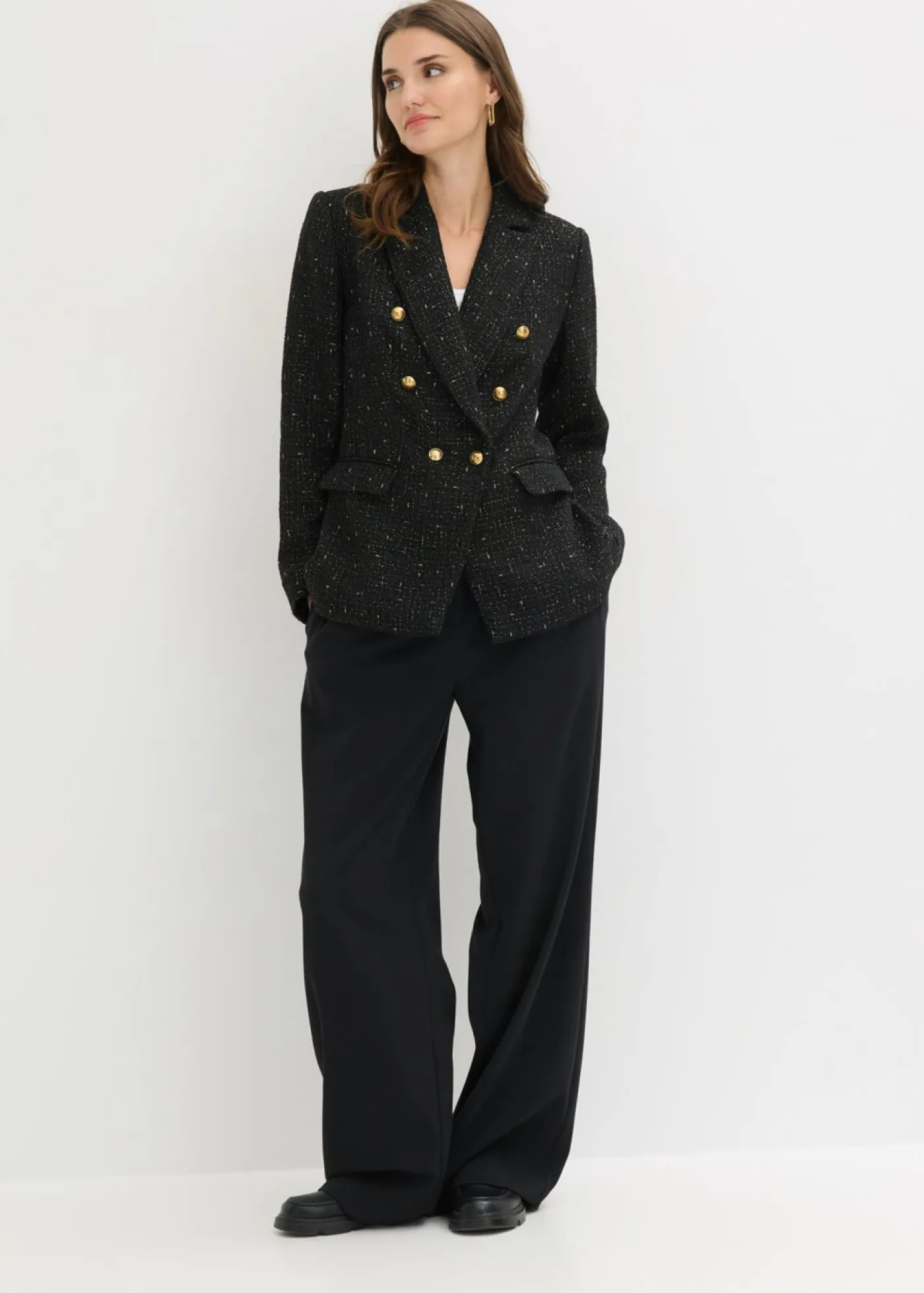 Outlet Americana de bouclé con doble botonadura Mujer Blazers