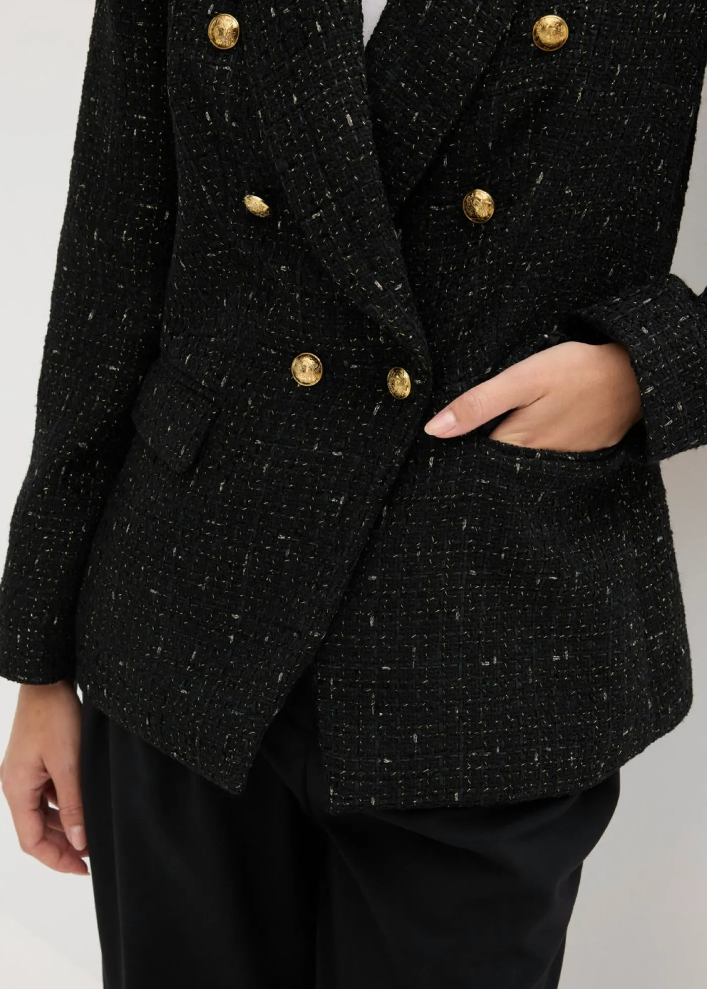 Outlet Americana de bouclé con doble botonadura Mujer Blazers