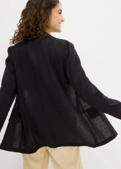 Hot Americana de corte ancho en mezcla de lino y viscosa Mujer Blazers