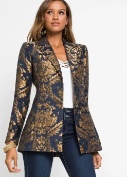 Americana de jacquard brillante Mujer Blazers|Ropa Elegante