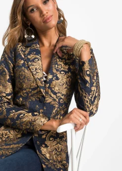 Americana de jacquard brillante Mujer Blazers|Ropa Elegante