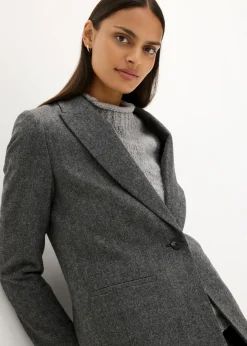 Clearance Americana de lana con patrón en espiga Mujer Blazers