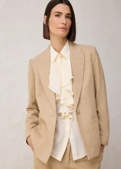 Discount Americana de lana con patrón en espiga Mujer Blazers