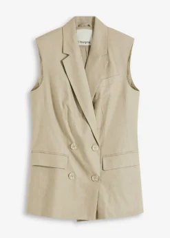 Discount Americana de lino sin mangas Mujer Blazers