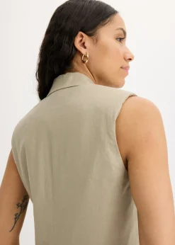 Discount Americana de lino sin mangas Mujer Blazers