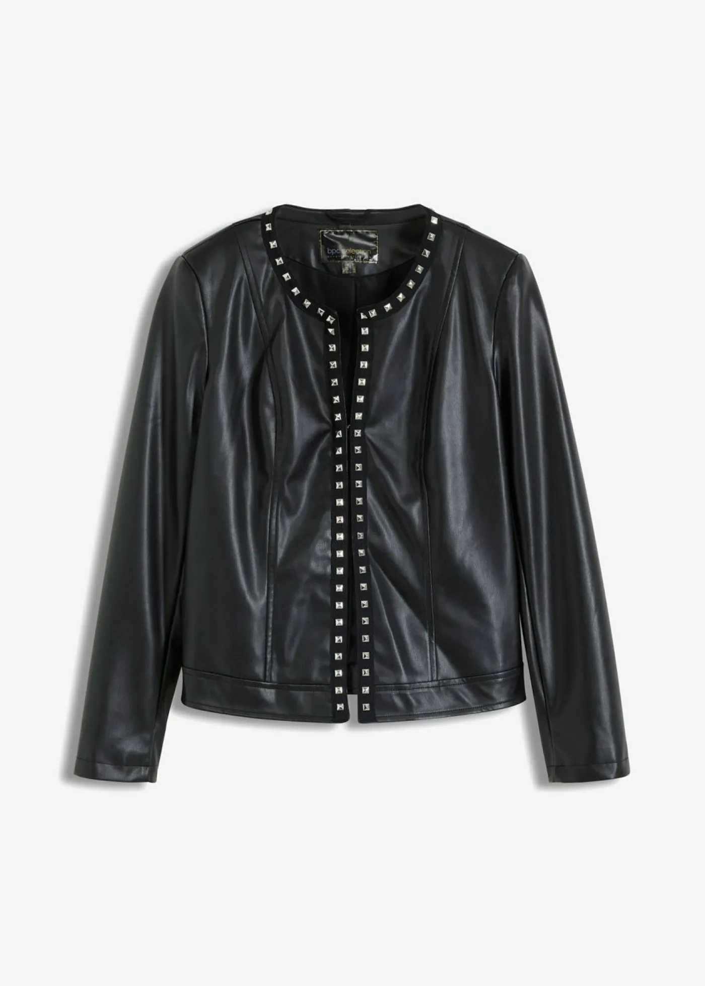 Clearance Americana de piel sintética con tachuelas Mujer Blazers|Novedades