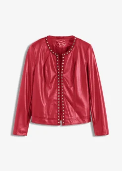 Online Americana de piel sintética con tachuelas Mujer Blazers|Novedades