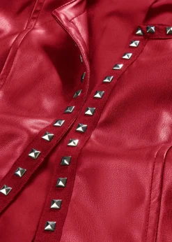 Online Americana de piel sintética con tachuelas Mujer Blazers|Novedades