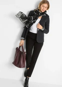 Online Americana de punto de algodón con detalles de rayas Mujer Blazers