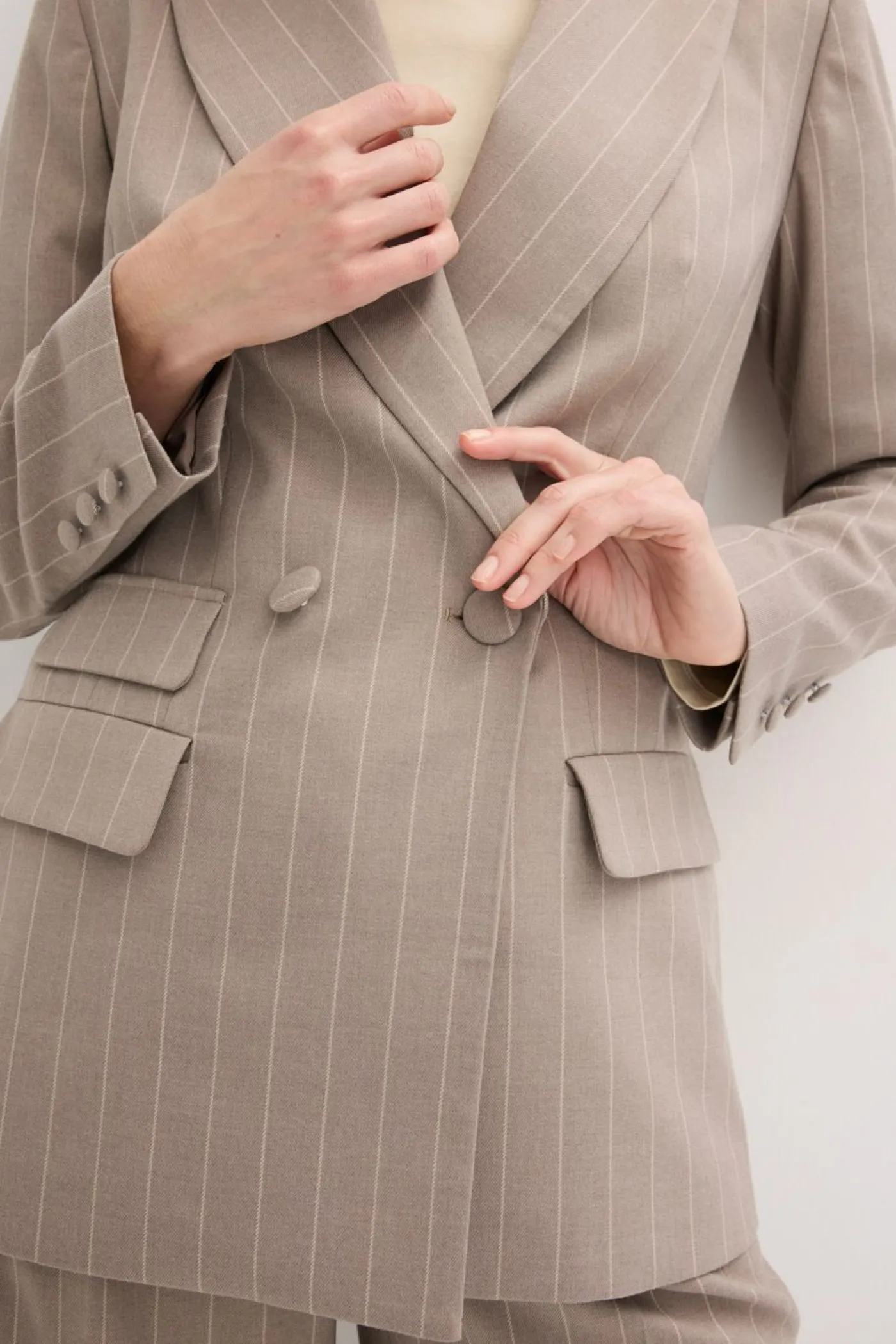 Americana de raya diplomática Mujer Blazers
