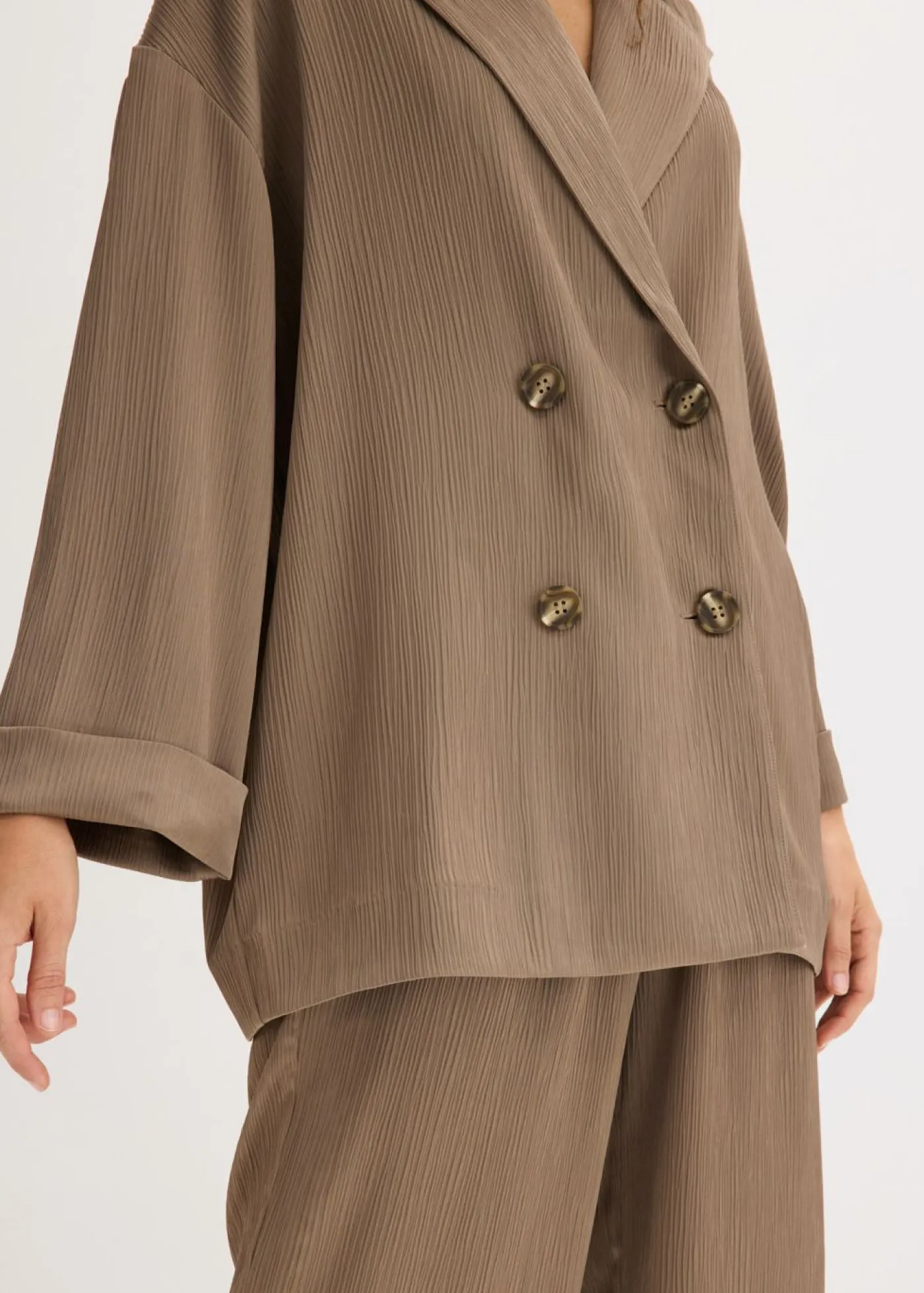 Clearance Americana holgada con doble botonadura Mujer Blazers