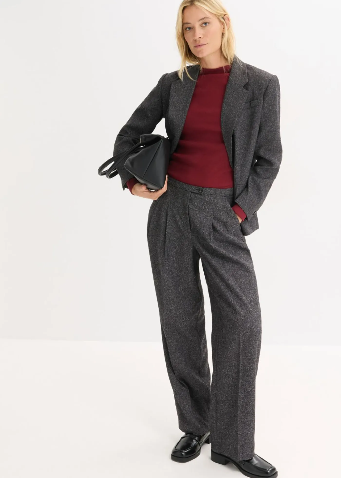 Sale Americana holgada de mezcla de viscosa fina Mujer Esenciales|Blazers