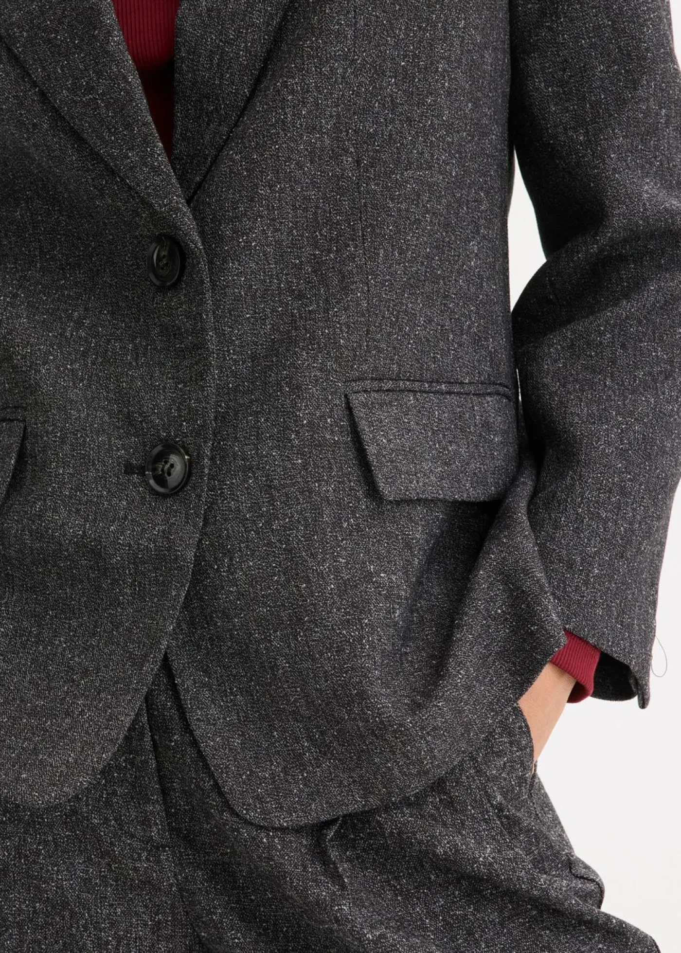 Sale Americana holgada de mezcla de viscosa fina Mujer Esenciales|Blazers