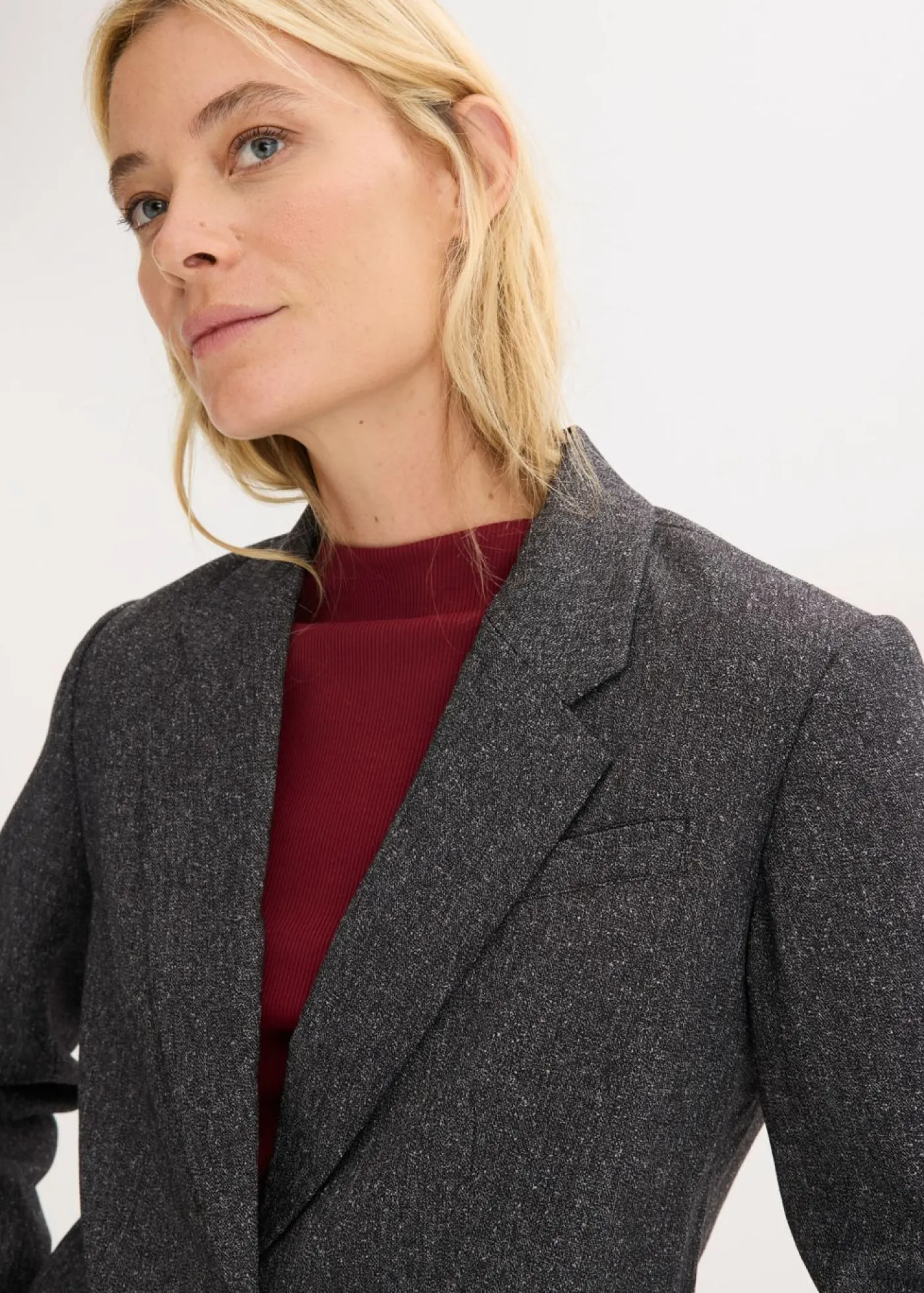 Sale Americana holgada de mezcla de viscosa fina Mujer Esenciales|Blazers
