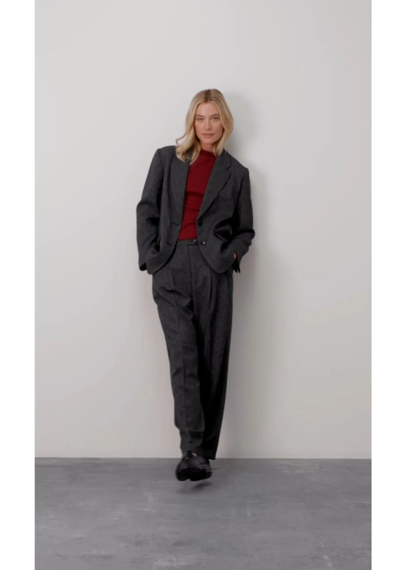 Sale Americana holgada de mezcla de viscosa fina Mujer Esenciales|Blazers