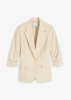 Discount Americana holgada de viscosa con mangas 3/4 Mujer Blazers