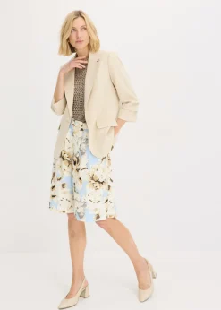 Discount Americana holgada de viscosa con mangas 3/4 Mujer Blazers