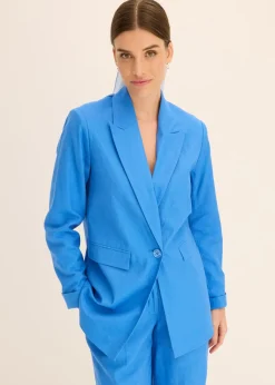 Clearance Americana informal de lino con solapa ancha Mujer Blazers